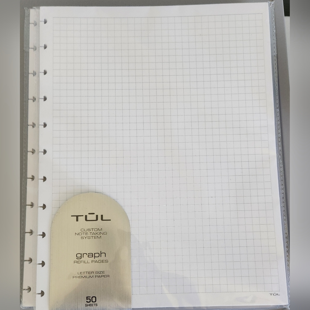 TUL®Discbound Notebook Refill Pages, Letter Size, Graph Ruled 50 Sheets set of 2